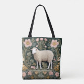 Elegant White Sheep William Morris Inspiriert Tasche (Rückseite)