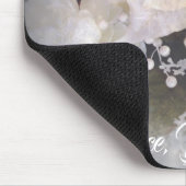 Elegant White & Silver Christmas Poinsettia Mousepad (Ecke)