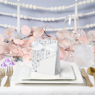 Elegant White & Silver Wedding box favor– Floral & Geschenkschachtel