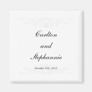 Elegant White/Silver Wedding Magnet Gefallen
