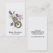 Elegant White Singer Music Gitarre Lehrer Musikali Visitenkarte (Vorne/Hinten)