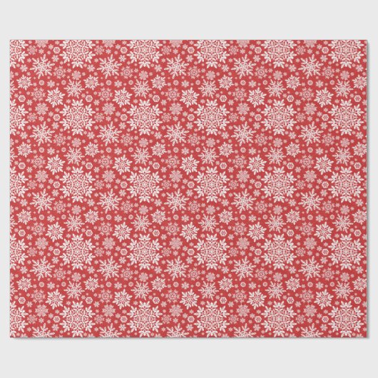 Elegant White Snowflake (Cranberry) Geschenkpapier (Flach)