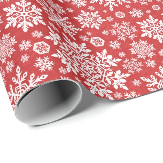 Elegant White Snowflake (Cranberry) Geschenkpapier (Rolleneckpunkt)
