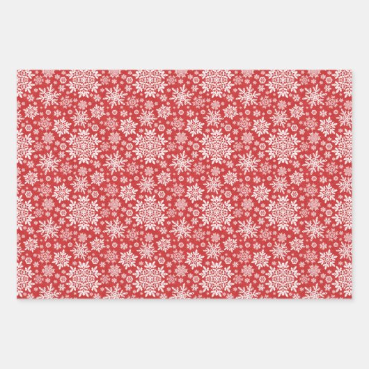 Elegant White Snowflake (Cranberry) Geschenkpapier Set (Vorderseite 3)