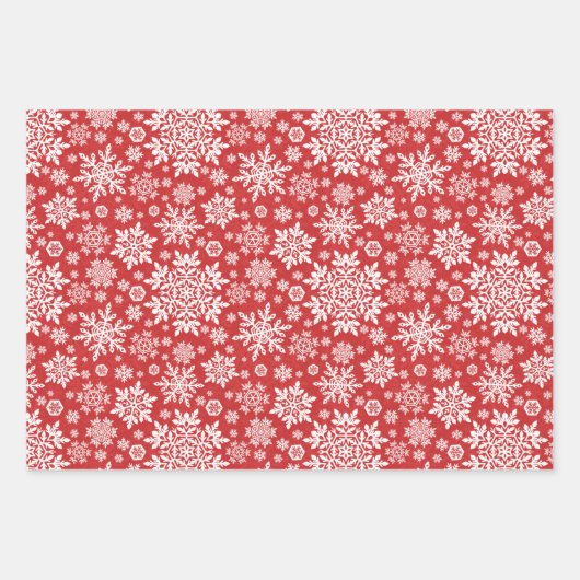 Elegant White Snowflake (Cranberry) Geschenkpapier Set (Vorderseite 2)