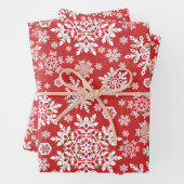 Elegant White Snowflake (Cranberry) Geschenkpapier Set (Beispiel)