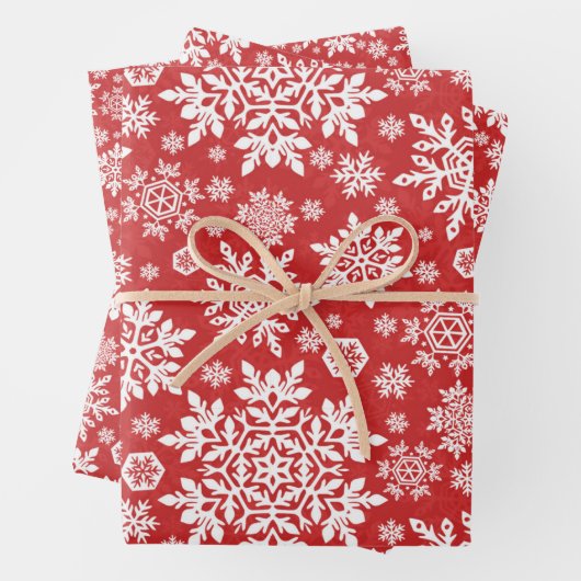Elegant White Snowflake (Cranberry) Geschenkpapier Set (Beispiel)