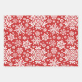 Elegant White Snowflake (Cranberry) Geschenkpapier Set (Vorderseite)