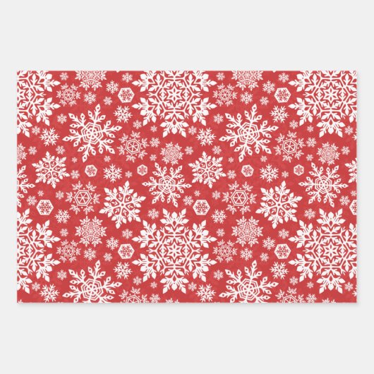 Elegant White Snowflake (Cranberry) Geschenkpapier Set (Vorderseite)
