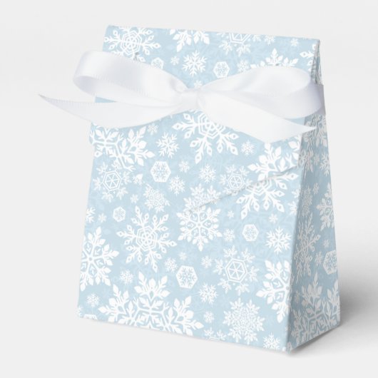 Elegant White Snowflake (Frost Blue) Geschenkschachtel (Vorderseite)