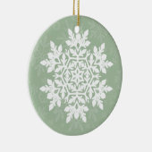 Elegant White Snowflake (Sage Pine) Keramik Ornament (Rechts)