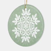 Elegant White Snowflake (Sage Pine) Keramik Ornament (Links)