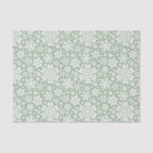 Elegant White Snowflake (Sage Pine) Seidenpapier (Vorderseite)