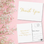 Elegant White Stylish Imitate Gold Script Vielen D Postkarte<br><div class="desc">Erstellen Sie Ihre eigene, personalisierte, elegante Dankeschön Postcard. Geben Sie einfach Ihre Nachricht ein / vielen Dank. Elegante Dankeschön an die Postkarte für die Verwendung bei Hochzeit, Heiratsjubiläum, Geburtstag, Abschluss, Brautparty, Babydusche, Feiertagen, oder andere besondere Anlass verwandte Mailings ODER zu danken, die Pflege, Medizin, medizinisches Personal im Krankenhaus, Gesundheit beruflich,...</div>