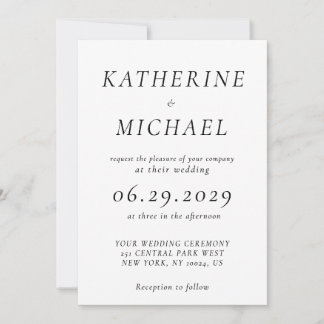 Elegant White Timeless Wedding Invitations Einladung