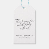 Elegant White Trendy Script Custom Vielen Dank Geschenkanhänger (Vorderseite)