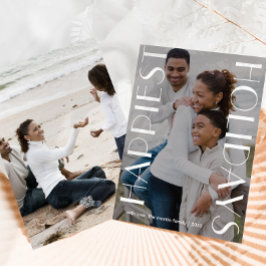 Elegant White Two Foto Stilvoll glücklich Feiertagskarte