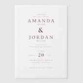 Elegant White Typographic Pergament Einladungen (Vorderseite)