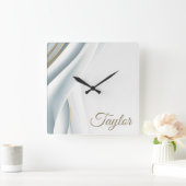 Elegant White Veil Personalized Quadratische Wanduhr (Zuhause)