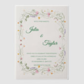 Elegant White vellum Rose Invitation Pergament Einladungen (Vorderseite)