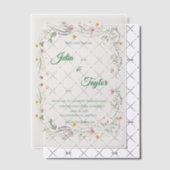 Elegant White vellum Rose Invitation Pergament Einladungen (Versetzt (Einladung))
