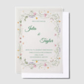Elegant White vellum Rose Invitation Pergament Einladungen (Versetzt)