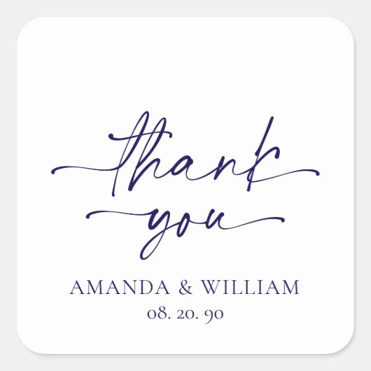 Elegant White Wedding Dankeschön Sticker (Vorderseite)