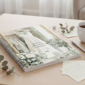 Elegant White Wedding Dress Floral Wedding Planner Notizblock