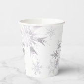 Elegant White Winter Snowflakes Pappbecher (Links)