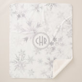 Elegant White Winter Snowflakes Sherpadecke (Vorderseite)