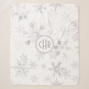 Elegant White Winter Snowflakes Sherpadecke