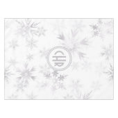 Elegant White Winter Snowflakes Tischdecke (Vorderseite (Horizontal))