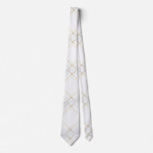 Elegant White with Gold Accent Men’s Necktie Krawatte (Vorderseite)