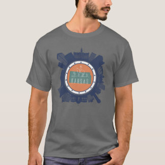 Elegant Wichita Skyline Art Iconic Kansas Cityscap T-Shirt