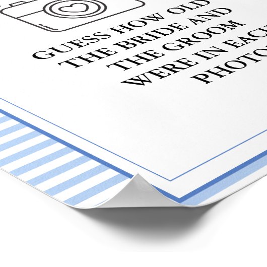 Elegant Wie alt waren sie Brautparty Game-Zeichen Poster (Ecke)