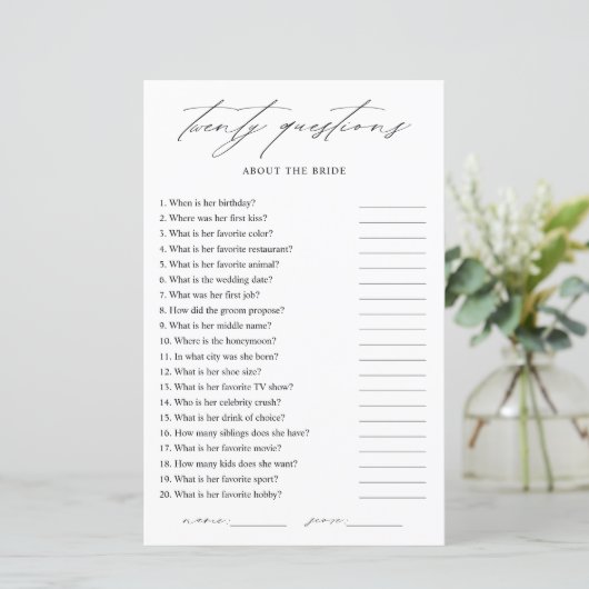 Elegant, wie gut Sie die Braut kennen (Stehend Vorderseite)