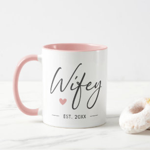 Elegant Wifey Moderne Typografie Ehefrau Mrs. Hers Tasse