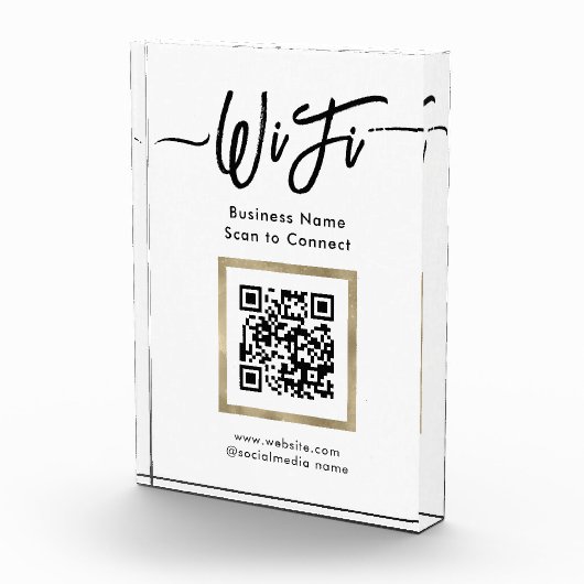 Elegant Wifi Connection QR Code Fotoblock (Rechts)