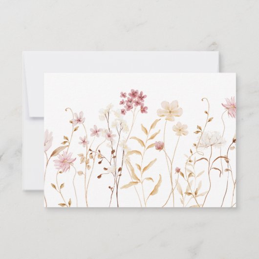 Elegant Wild Blume Babydusche Dankeskarte (Rückseite)