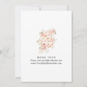 Elegant Wild Blume Babydusche Einladung (Rückseite)
