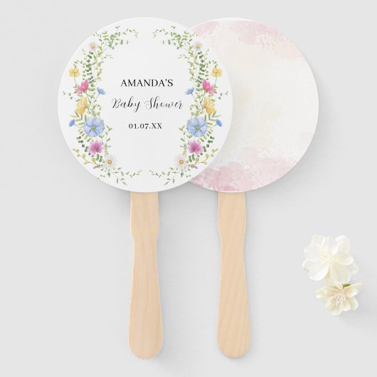 Elegant Wild Blume Babydusche Fächer (Vorne und Hinten)