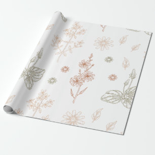 Elegant Wild Blume Babydusche Geschenkpapier