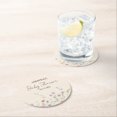 Elegant Wild Blume Babydusche Runder Pappuntersetzer (Vor Ort)