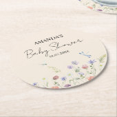 Elegant Wild Blume Babydusche Runder Pappuntersetzer (Angewinkelt)