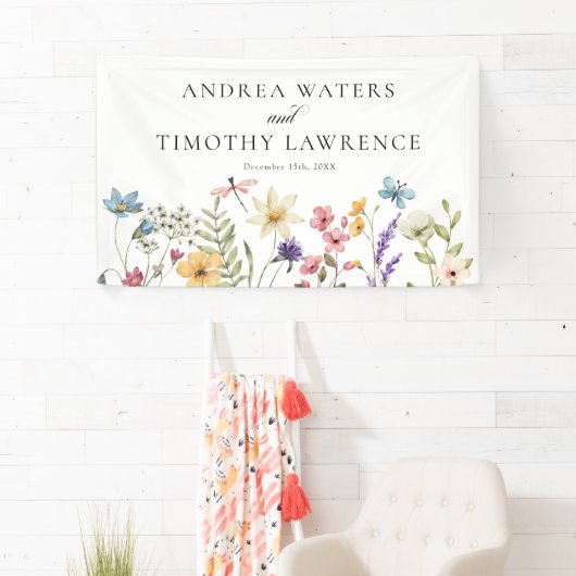 Elegant Wild Blume | Blumenhochzeit Banner (Insitu)