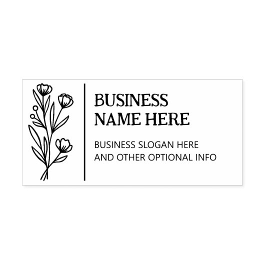 Elegant Wild Blume Business Custom Gummistempel (Prägung)
