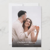 Elegant Wild Blume Foto Hochzeit Einladung (Vorderseite)