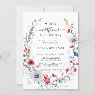 Elegant Wild Blume Meadow Baby Shower Einladung
