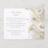 Elegant Wild Daisy Floral Wedding Information Card Begleitkarte (Vorderseite)