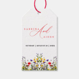 Elegant Wild Floral Blooming Garden Wedding Geschenkanhänger